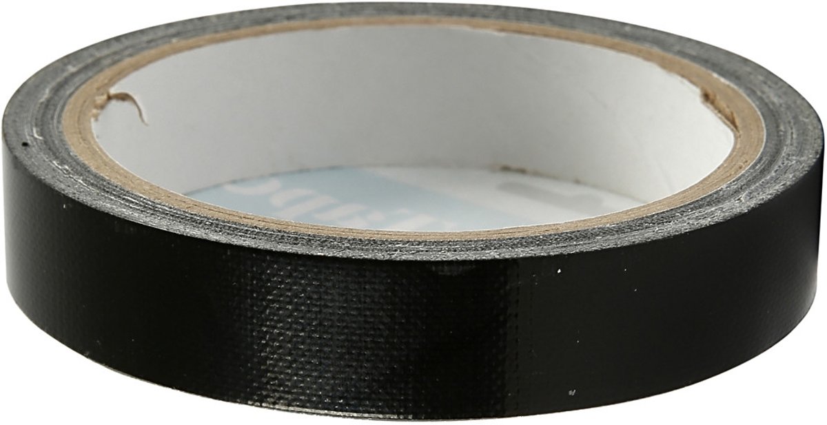 Canvas tape, b: 19 mm, zwart, 25m [HOB-24645]